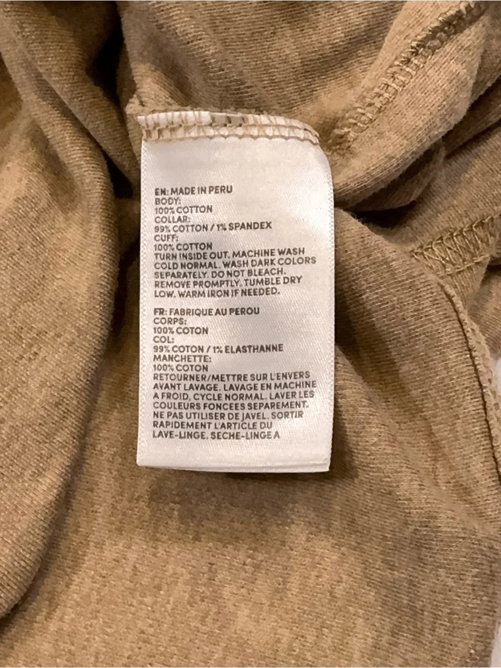 Lands' End Men's Long-Sleeve Polo in Light Brown